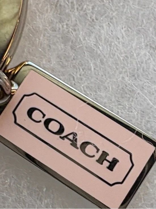 Coach Pink Enamel Dog Carrier Keychain Charm with Silver Hardware - Picture 3 of 5